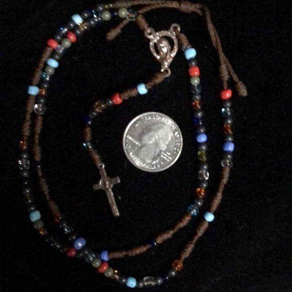 Handmade 5decade glass bead rosary - Picture 3 of 5